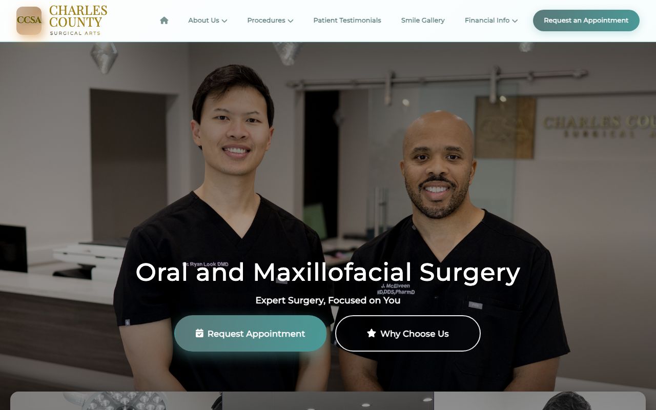 Charles County Surgical Arts website screenshot